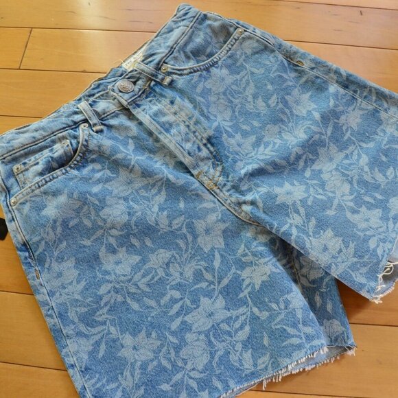 Rag & Bone Maya High Waist Raw Hem Denim Shorts Size 26 - Picture 5 of 7